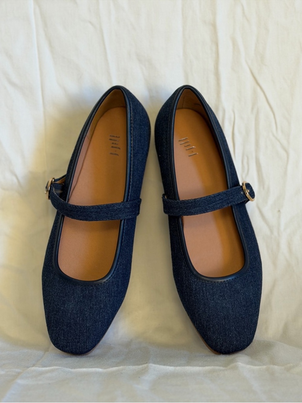 J. Jill Classic Denim Mary Jane Flats - Navy